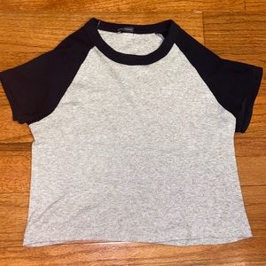grey and navy brandy melville baseball tee